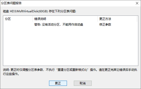 分區(qū)表錯(cuò)誤檢查與更正