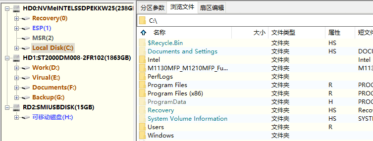 DiskGenius文件列表